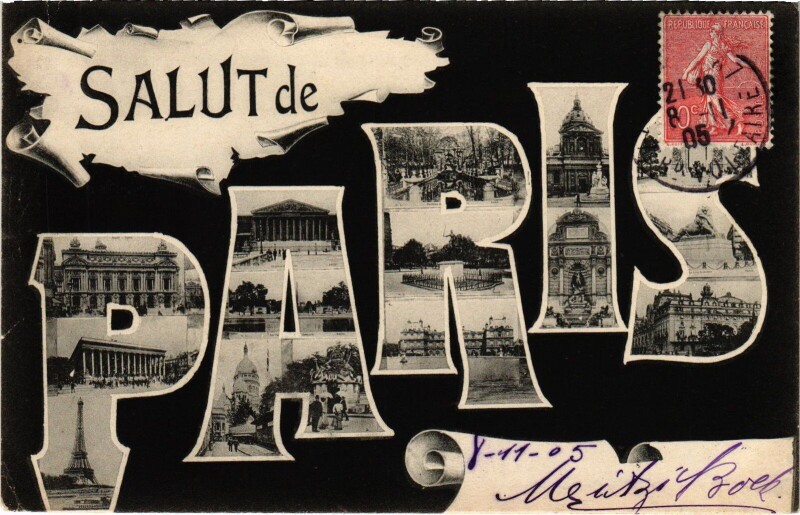 Carte postale ancienne Salut de Paris