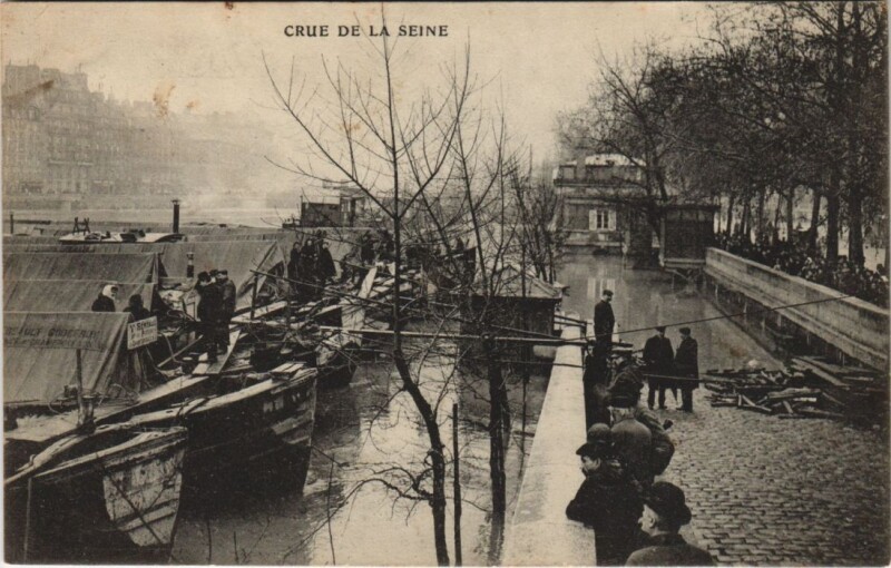 Carte postale ancienne Inondations 1910 Paris