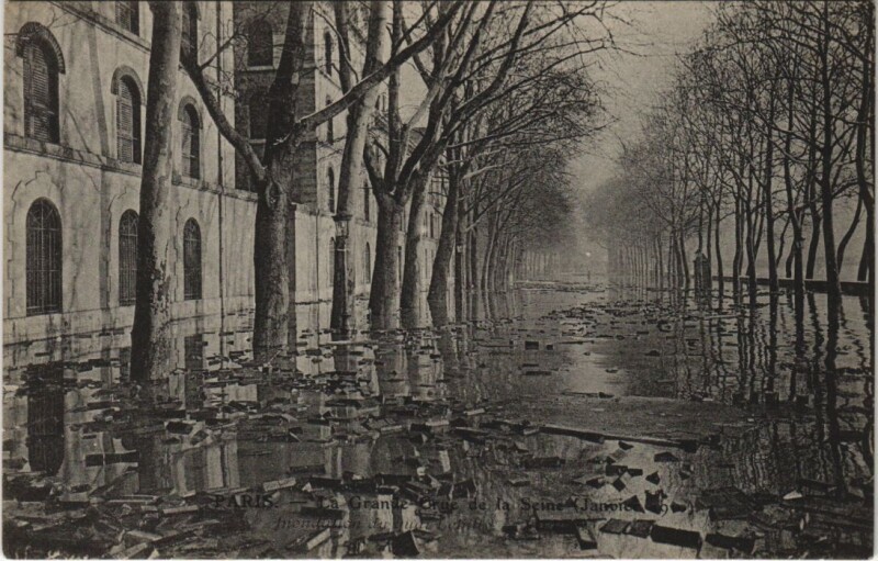 Carte postale ancienne Inondations 1910 Paris Quai Debilly
