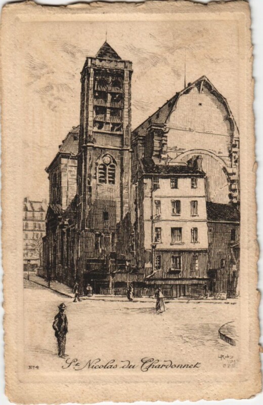 Carte postale ancienne Ancien Vieux Paris Saint-nicolas-du-Chardonnet