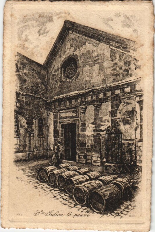 Carte postale ancienne Ancien Vieux Paris Saint-Julien-le-Pauvre
