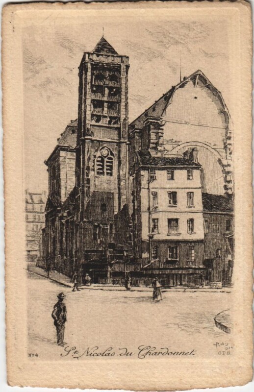 Carte postale ancienne Ancien Vieux Paris Saint-nicolas-du-Chardonnet