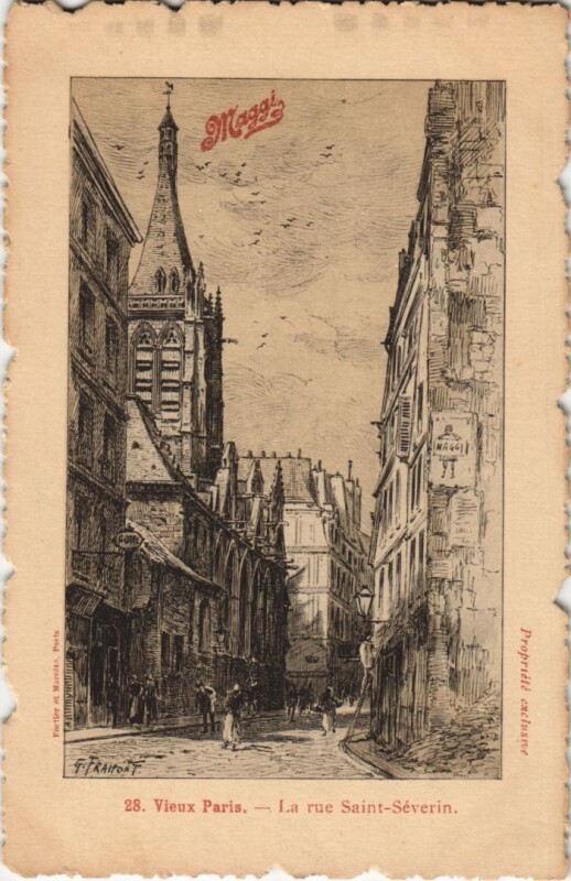 Carte postale ancienne Ed. Maggi Vieux Paris Rue Saint-Severin