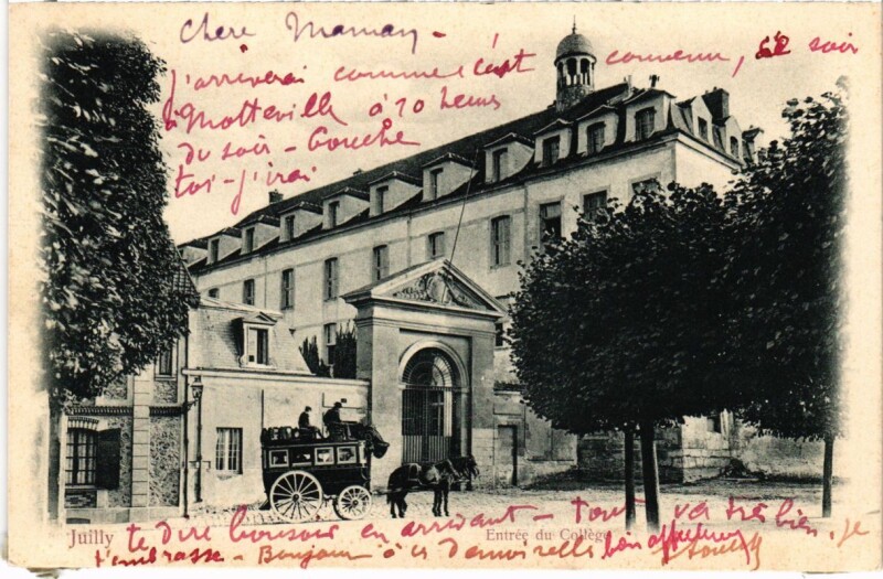 Carte postale ancienne Juilly - Entree du College à Juilly