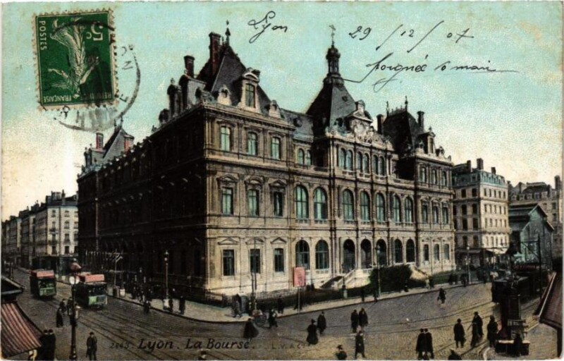 Carte postale ancienne Ed. Aqua 2543 Lyon La Bourse à Lyon 2e Arrondissement