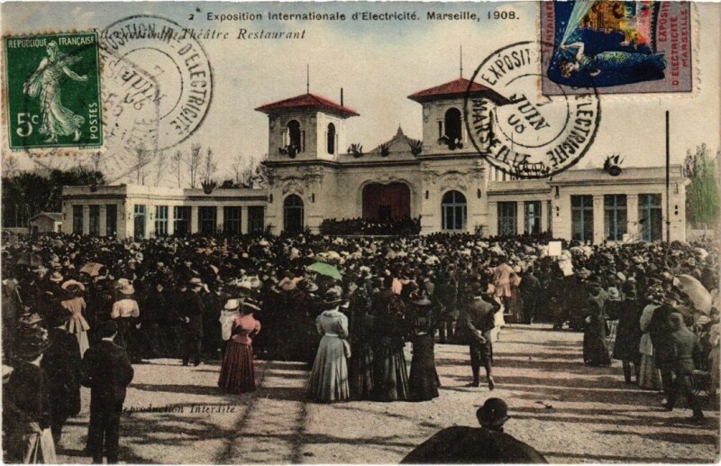 Carte postale ancienne Marseille - Expo Internationale d'Electricite Theatre à Marseille