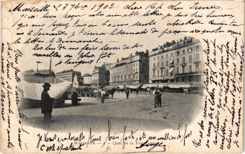 Carte postale ancienne Marseille Quai de la Fraternite à Marseille