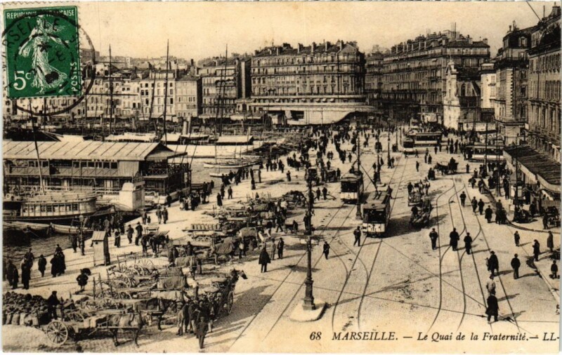 Carte postale ancienne Marseille Le Quai de la Fraternite à Marseille