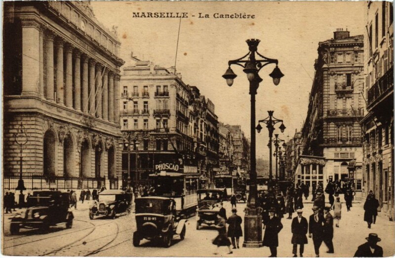 Carte postale ancienne Marseille La Cannebiere à Marseille