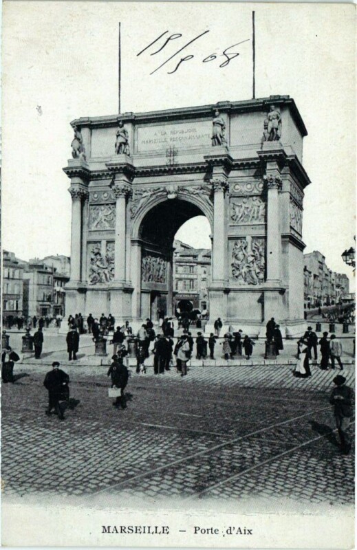 Carte postale ancienne Marseille Porte d'Aix à Marseille