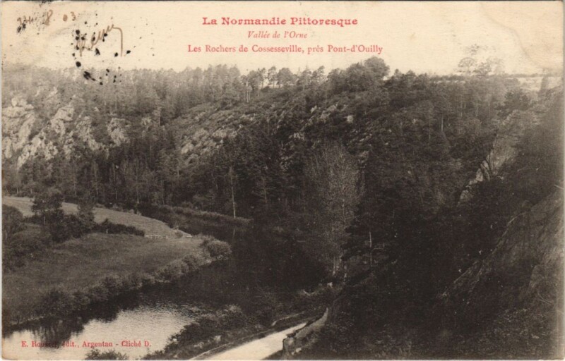 Carte postale ancienne Les Roches de Cossesseville pres Pont-d'Ouilly à Cossesseville