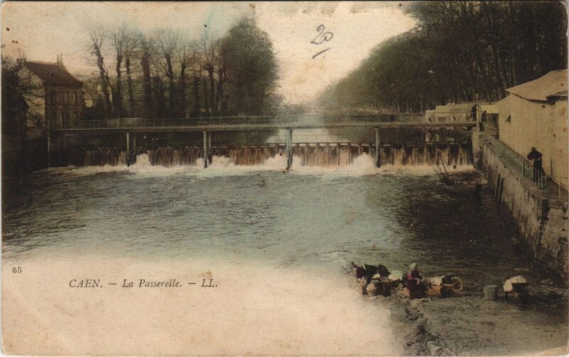 Carte postale ancienne Caen La Passerelle
