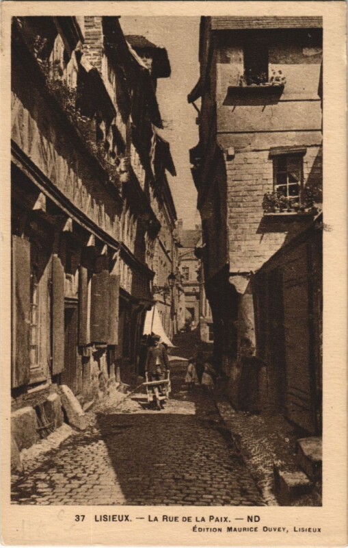 Carte postale ancienne Lisieux La Rue de la Paix à Lisieux