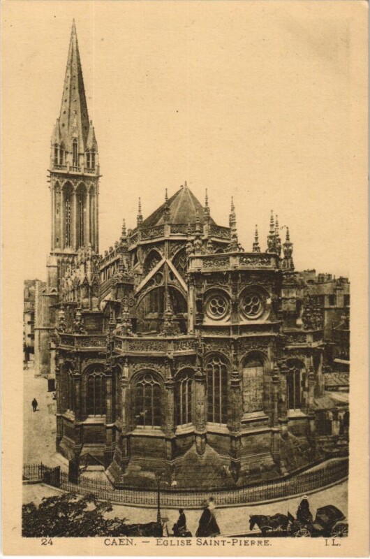 Carte postale ancienne Caen Eglise Saint-Pierre
