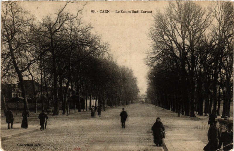 Carte postale ancienne Calvados Caen Le Cours Sadi-Carnot