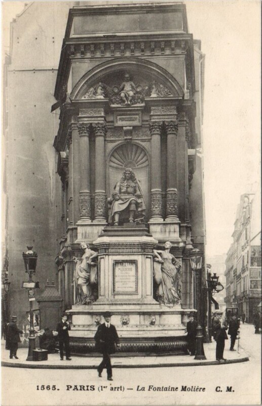 Carte postale ancienne Paris 1e Fontaine Moliere à Paris 1er
