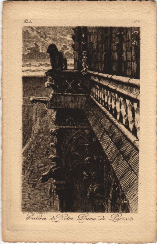 Carte postale ancienne Ancien Vieux Paris Galerie de Notre-Dame