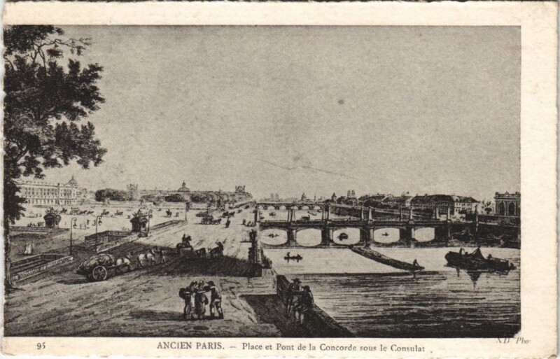 Carte postale ancienne Ancien Paris Place et Pont de la Concorde