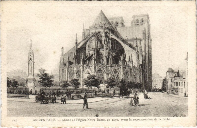 Carte postale ancienne Ancien Paris Abside de notre-Dame