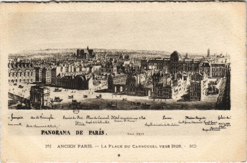 Carte postale ancienne Ancien Paris Place du Carrousel