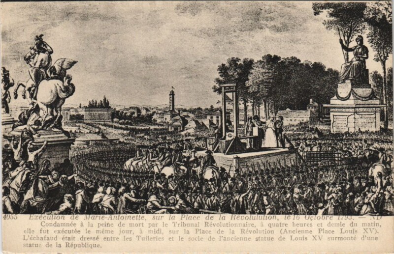 Carte postale ancienne Ancien Paris Execution de marie-Antoinette