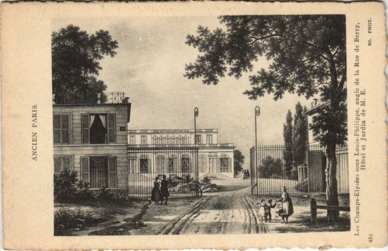 Carte postale ancienne Ancien Paris hotel et Jardin de M.E.