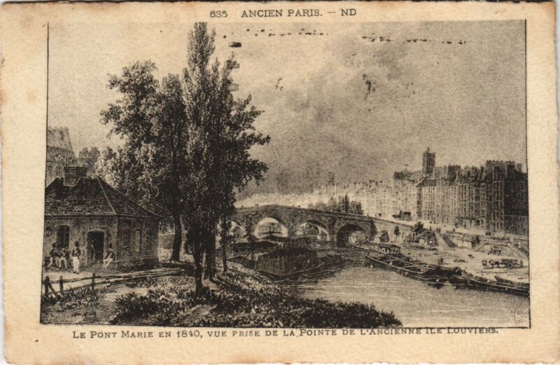 Carte postale ancienne Ancien Paris pont Marie