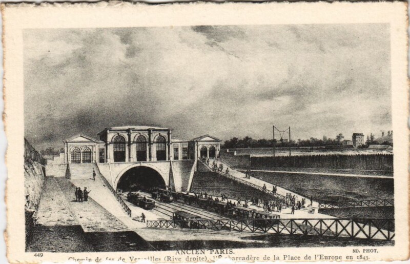 Carte postale ancienne Ancien Paris Embarcadere du Chemin de fer de versailles