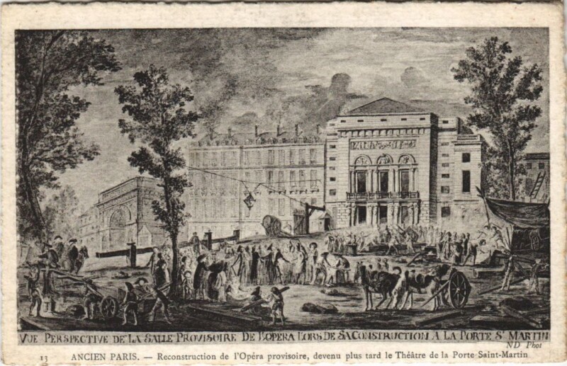 Carte postale ancienne Ancien Paris Reconstruction de l'Opera