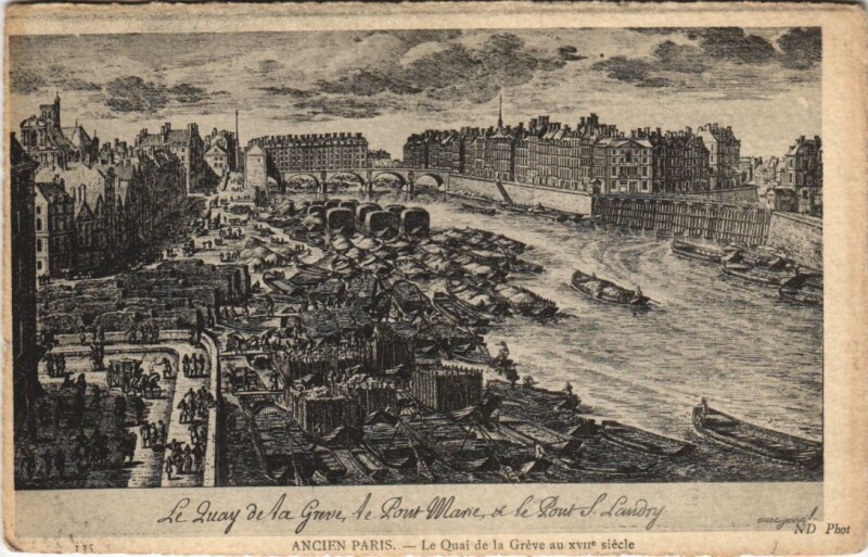 Carte postale ancienne Ancien Paris Quai de la Greve