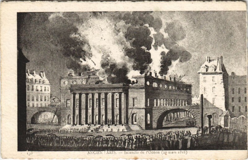Carte postale ancienne Ancien Paris Incedie de l'Odeon