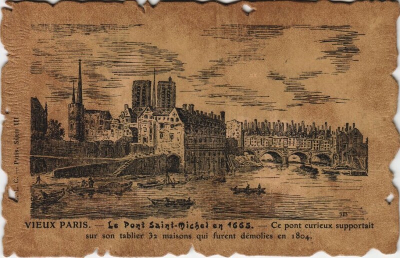 Carte postale ancienne Vieux Paris Pont Saint-Michel