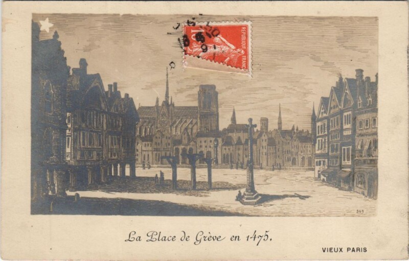 Carte postale ancienne Vieux Paris Place de Greve