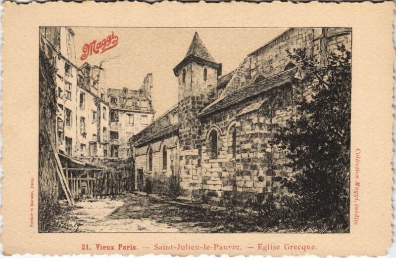 Carte postale ancienne Vieux Paris Saint-Julien-le-Pauvre Eglise Grecque