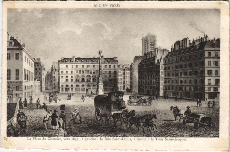 Carte postale ancienne Ancien Paris Place du Chatelet