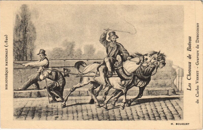 Carte postale ancienne Ancien Paris Horses de Bateau