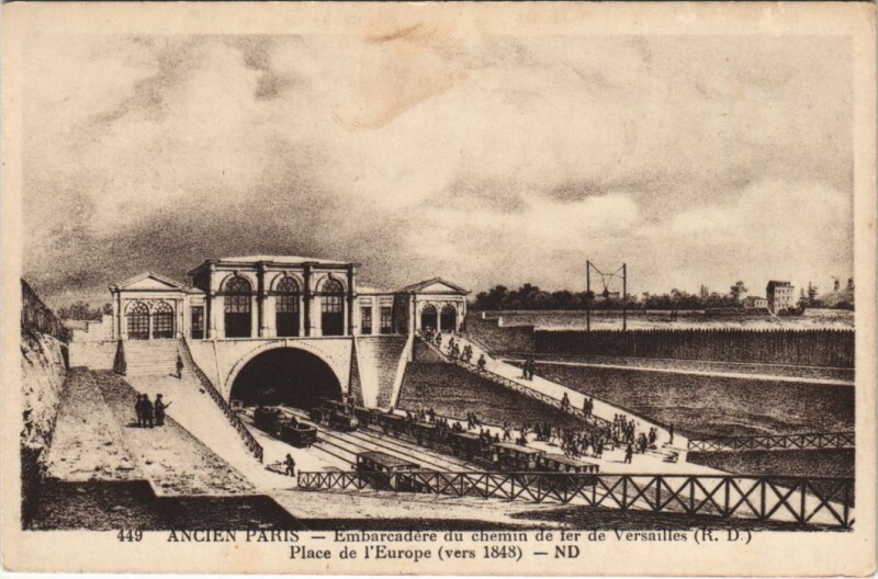Carte postale ancienne Ancien Paris Embarcadere du Chemin de fer de versailles