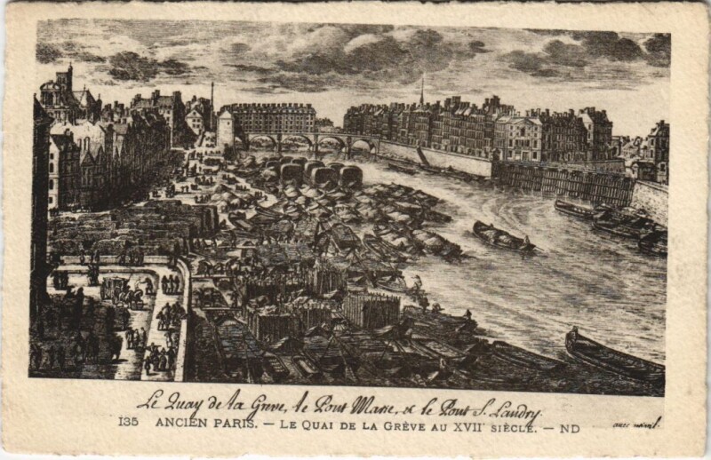 Carte postale ancienne Ancien Paris Quai de la Greve