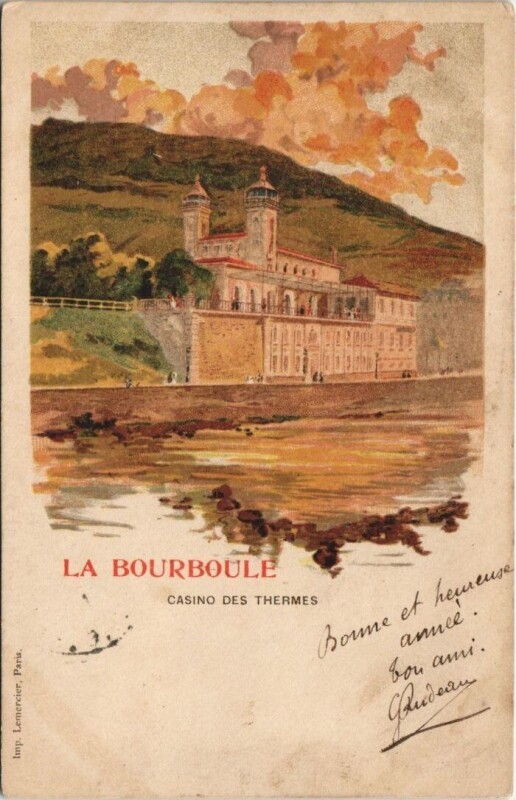 Carte postale ancienne La Bourboule-Casino des THERMes Litho à La Bourboule