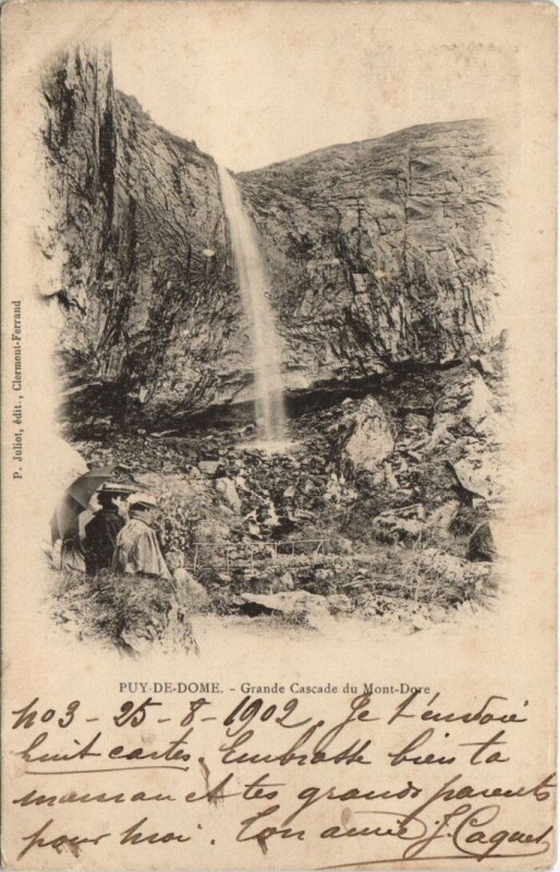 Carte postale ancienne Puy-de-Dome-Grande Cascade du Mont-Dore à Mont-Dore