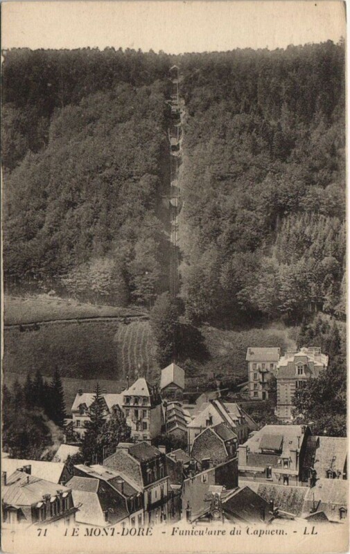 Carte postale ancienne Le Mont-Dore-Funicularie du Capucin à Mont-Dore