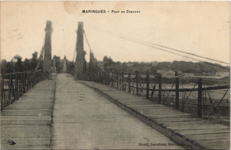 Carte postale ancienne Maringues-Pont de Crevant à Maringues