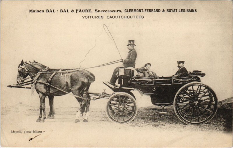 Carte postale ancienne Maison Bal Bal & Faure - Voitures Caoutchoutées