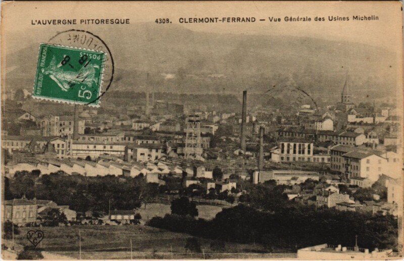 Carte postale ancienne Clermont-Ferrand - Vue générale des Usines Michelin à Clermont-Ferrand
