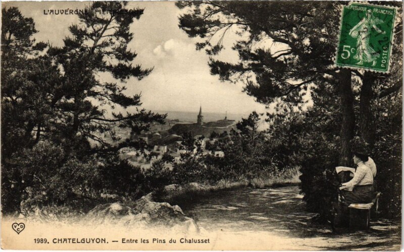 Carte postale ancienne Chatel-Guyon - Entre les PINs du Chalusset à Châtel-Guyon