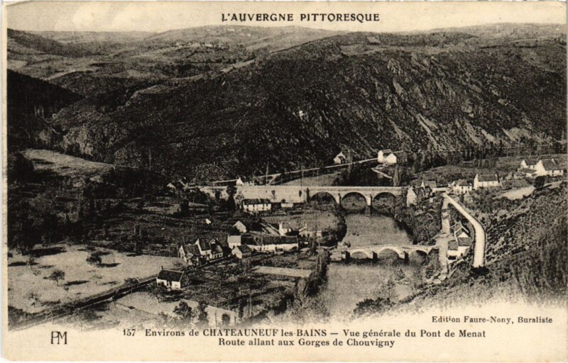 Carte postale ancienne Env. de Chateauneuf-les-Bains - Vue générale