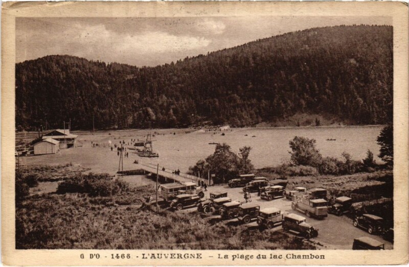 Carte postale ancienne Lac Chambon - La Plage