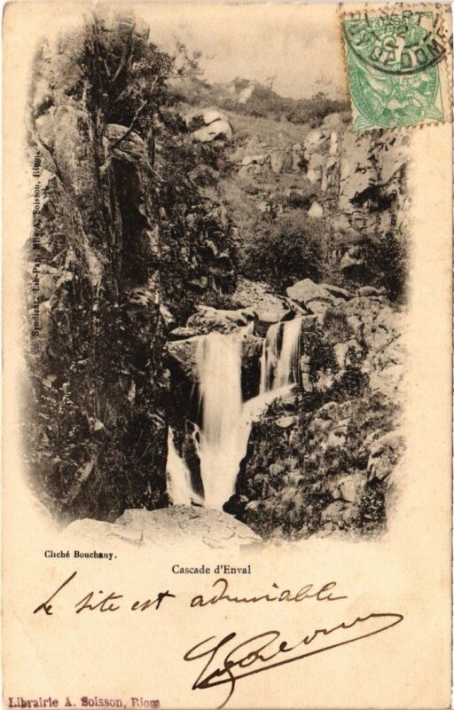 Carte postale ancienne Cascade d'Enval à Enval