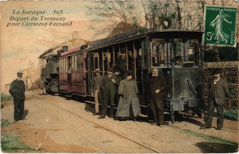 Carte postale ancienne La Baraque Depart du Tramway Tram Vapeur