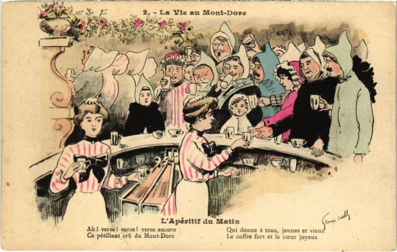Carte postale ancienne Le Mont-Dore - l'Aperitif du matin à Mont-Dore